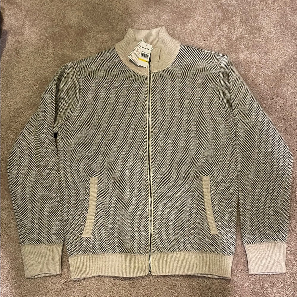 Banana Republic Gray and Cream Knit Jacket